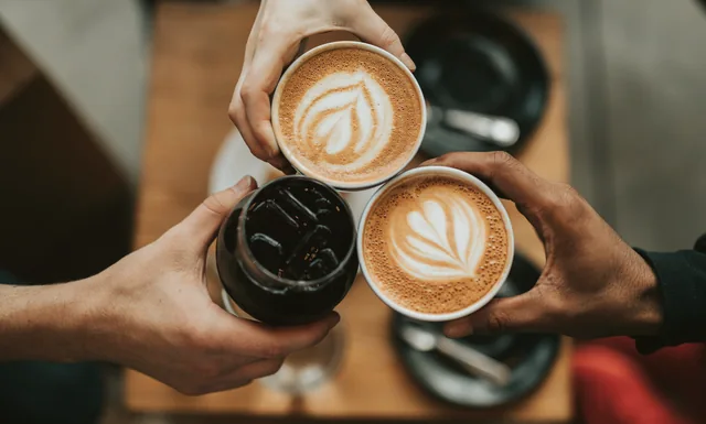 Handcrafted latte at Curious Crow's Coffee House